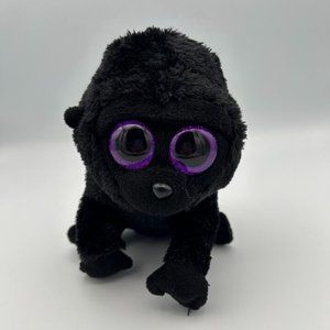 TYSilk Beanie Baby George Gorilla Black Purple Eyes Stuffed Animal Plush 2011